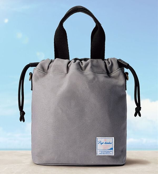 「＜富士金梅＞帆布&times;スコッチガードレザー巾着（メンズトートバッグ）」｜詳細画像