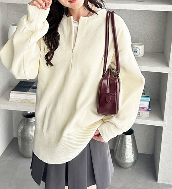 GeeRA（ジーラ）の「ハーフジップニットプルオーバー（ニット・セーター）」｜詳細画像