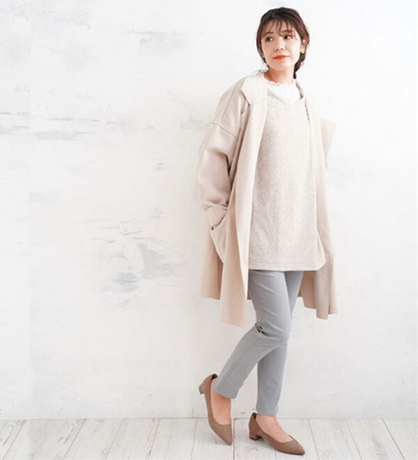 A HAPPY MARILYN（アハッピーマリリン）の「【Ｍ～８Ｌ】【選べる丈】のび～る ストレッチ ツイル 魔法の 美脚レギンスパンツ（スリム・スキニーパンツ）」｜詳細画像