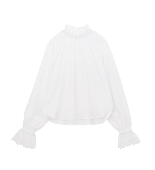 RANAN（ラナン）の「レースフリルプチハイネックブラウス（ブラウス）」｜詳細画像