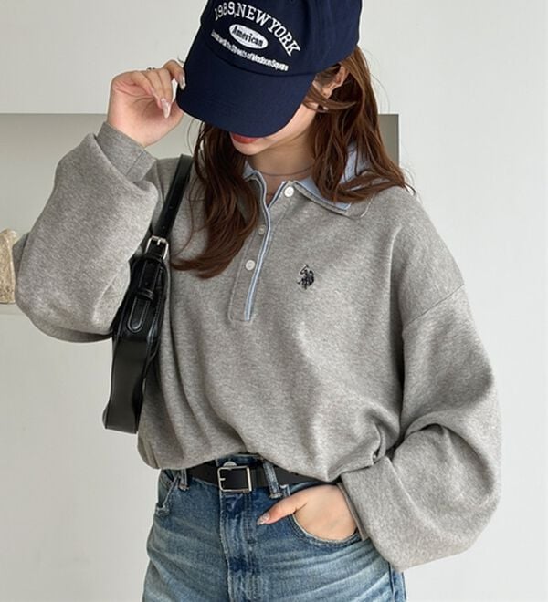 GeeRA（ジーラ）の「【Ｕ．Ｓ．ＰＯＬＯ　ＡＳＳＮ．】バイカラーポロ衿ニット（ニット・セーター）」｜詳細画像