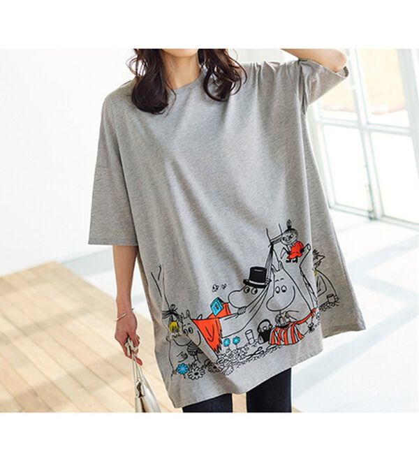 BELLUNA（ベルーナ）の「ムーミンプリントビックＴシャツ（Tシャツ）」｜詳細画像