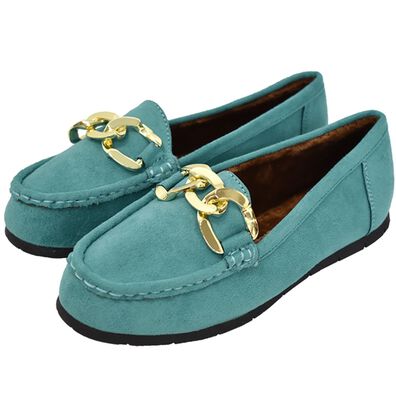 RANAN（ラナン）の「ビッグチェーンデザイン内ボアモカシンシューズ（ローファー）」