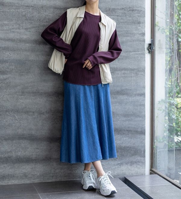 BELLUNA（ベルーナ）の「《快適Ｌａｂ．》 乾きやすい！ドライワッフルプルオーバー（カットソー）」｜詳細画像