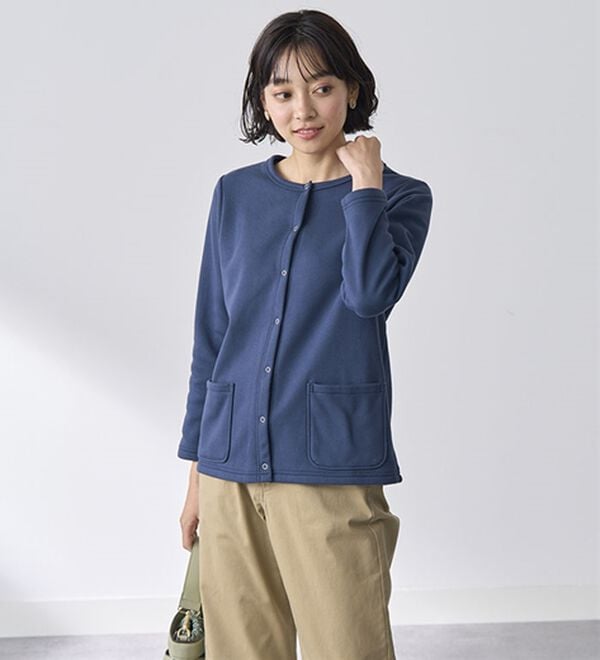 BELLUNA（ベルーナ）の「パチパチしにくい！静電気防止裏フリース配色カーディガン（その他カーディガン）」｜詳細画像