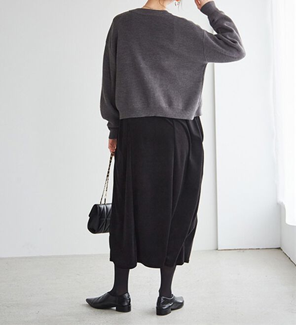 RANAN（ラナン）の「畦ニットカーデ&times;ベロアキャミワンピ（ロングワンピース）」｜詳細画像