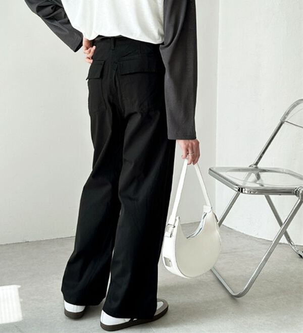 GeeRA（ジーラ）の「コットンワイドベイカーパンツ（フルレングスパンツ）」｜詳細画像