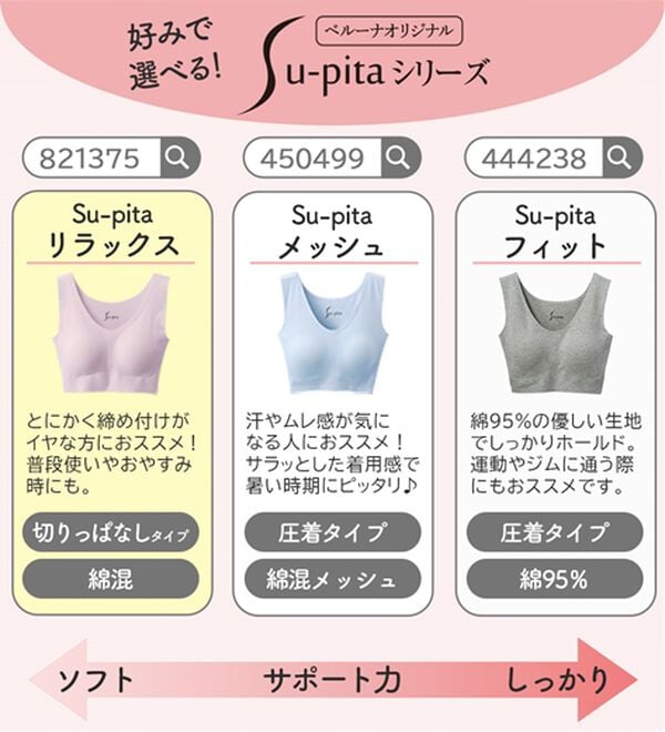 LAVIENNE（ラヴィエンヌ）の「【ノーブラ感覚】締め付けから解放する綿混のスーピタリラックスブラ・ショーツ（別売）（ブラジャー）」｜詳細画像