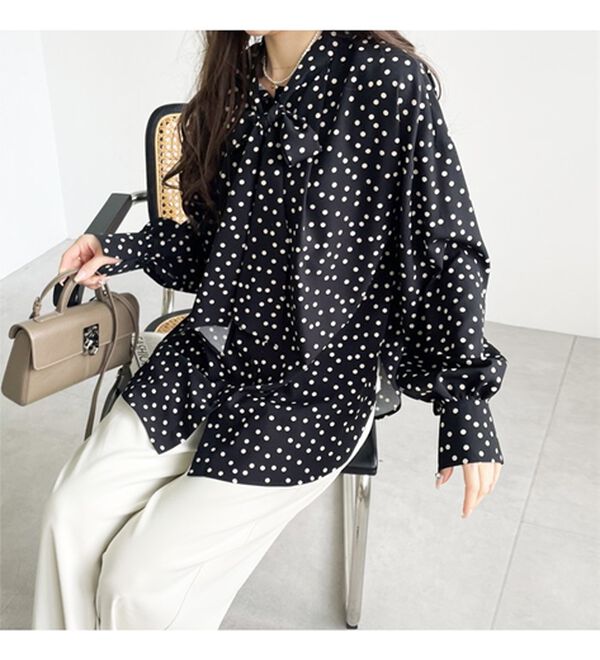 GeeRA（ジーラ）の「前後２ｗａｙボウタイブラウス（ブラウス）」｜詳細画像