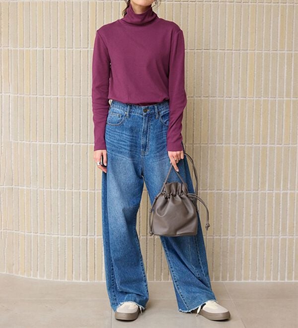 BELLUNA（ベルーナ）の「【選べる衿】肌に優しい綿１００％暖か発熱素材プルオーバー＜ベルホット　コットン＞（カットソー）」｜詳細画像