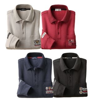 「【４枚組】裏起毛ブランドポロトレーナー（メンズトレーナー）」｜詳細画像