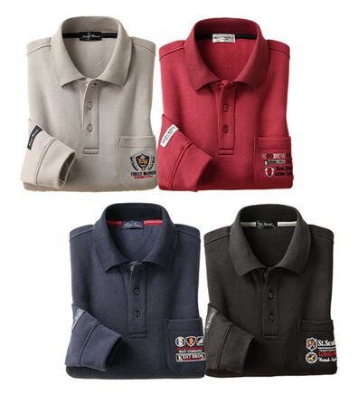 「【４枚組】裏起毛ブランドポロトレーナー（メンズトレーナー）」