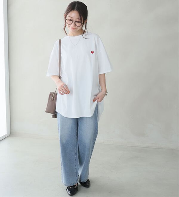 A HAPPY MARILYN（アハッピーマリリン）の「【大きいサイズ】【Ｌ～９Ｌ／選べるタイプ】綿１００％ロングＴシャツ（Tシャツ）」｜詳細画像