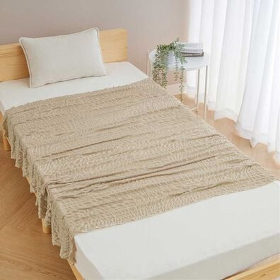 iellio（イエリオ）の「ひんやり冷感くしゅくしゅケット（肌掛布団・タオルケット）」