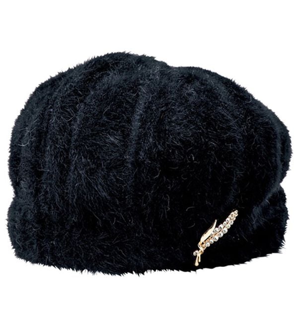 BELLUNA（ベルーナ）の「アンゴラ入りふんわり帽子（帽子）」｜黒