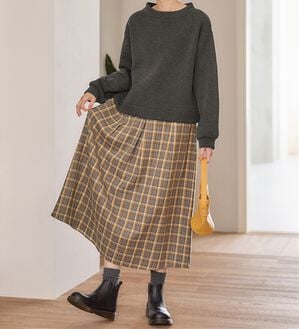 Viola e Viola（ヴィオラ エ ヴィオラ）の「楽ちんコーデドッキングワンピ（ドッキングワンピース）」｜チャコールグレー系