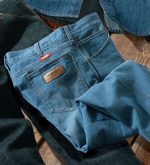 「＜ラングラー＞麻入り本格デニム（メンズデニムパンツ）」｜ブルー