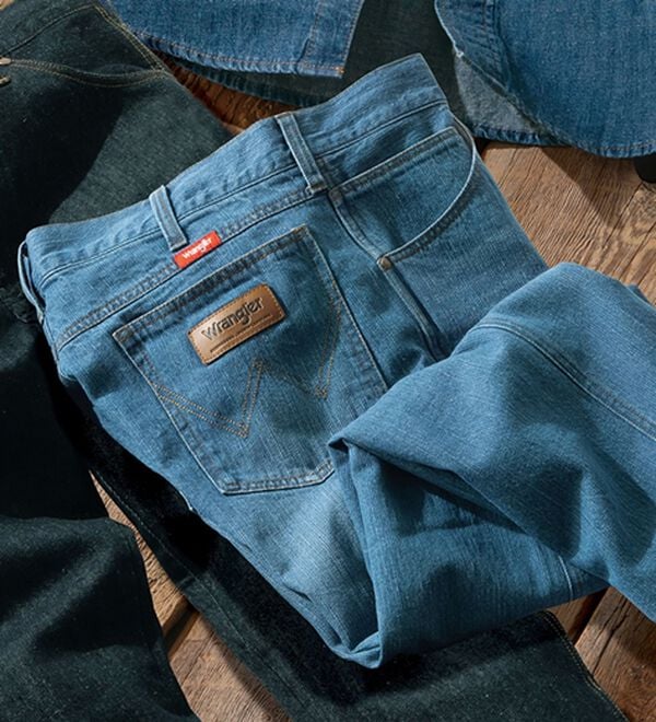 「＜ラングラー＞麻入り本格デニム（メンズデニムパンツ）」｜ブルー