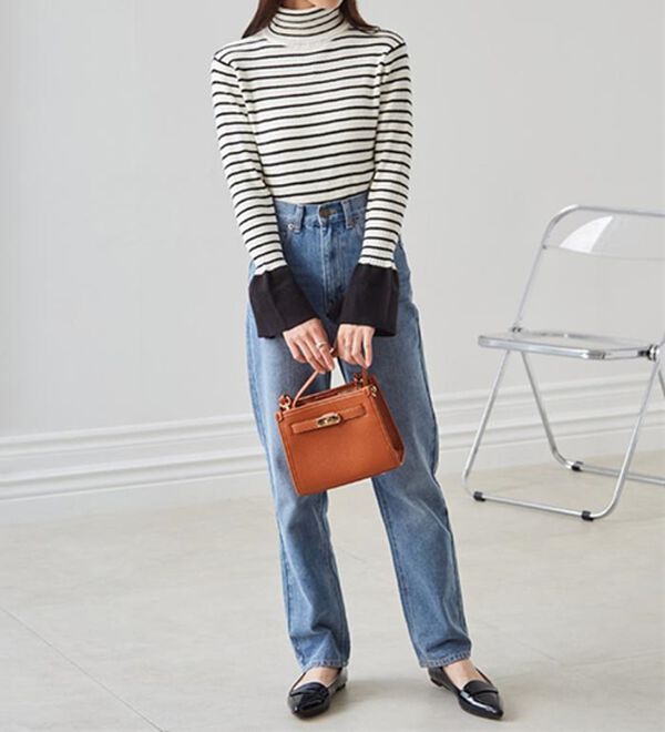 RANAN（ラナン）の「＜ムースタッチ＞洗える！バイカラータートルリブニット（ニット・セーター）」｜詳細画像