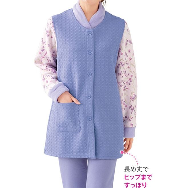 「ふんわり暖かジャカードベスト（パジャマ・ルームウェア）」｜詳細画像