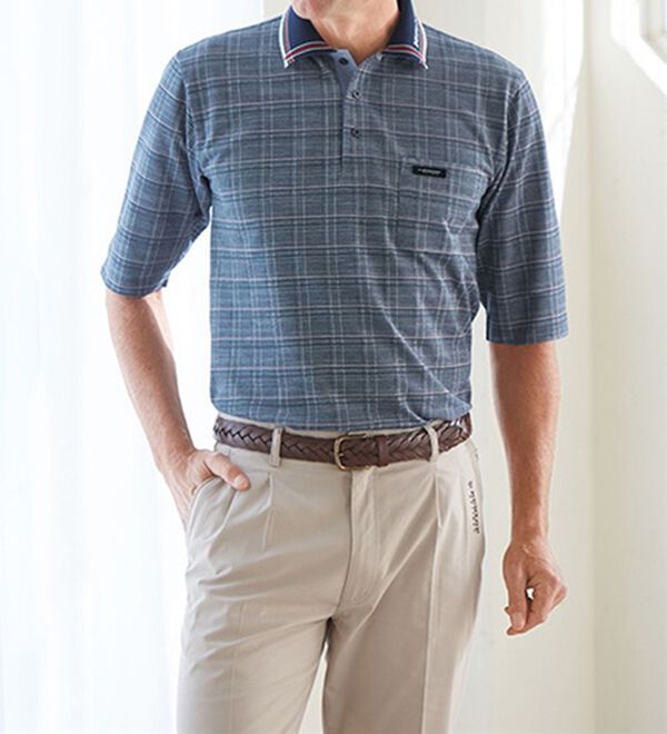 「＜ダンロップ・リファインド＞ＩＺＵＭＯ　ＢＲＡＮＤ　５分袖ポロシャツ（メンズポロシャツ）」｜詳細画像