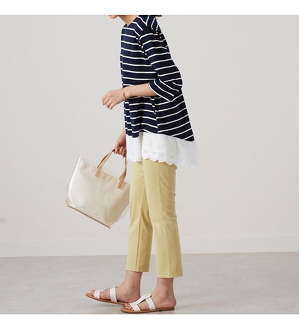 BELLUNA（ベルーナ）の「華やかレース使いボーダーチュニック（チュニック）」｜詳細画像