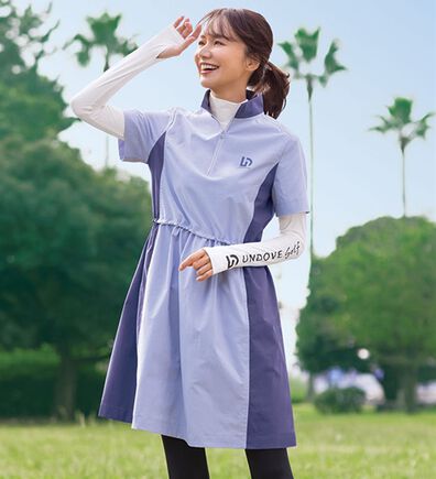 BELLUNA（ベルーナ）の「【三枝こころコラボ】はっ水！配色ギャザーワンピース【UNDOVE】（その他ワンピース）」