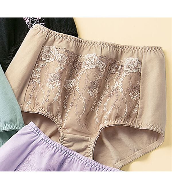 LAVIENNE（ラヴィエンヌ）の「綿９５％のすっぽり華やかショーツ　単品（ショーツ）」｜詳細画像