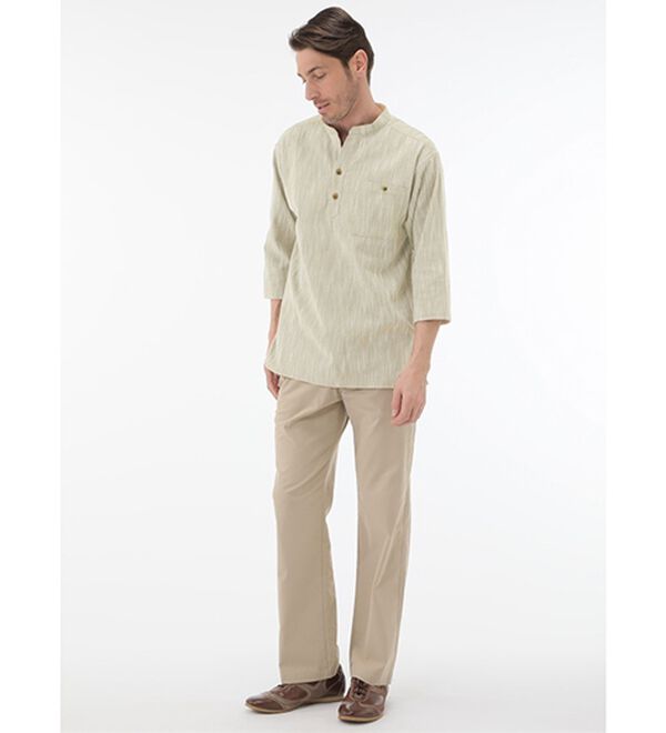 「ざっくり木綿のゆったりリラックスシャツ（メンズシャツ）」｜詳細画像