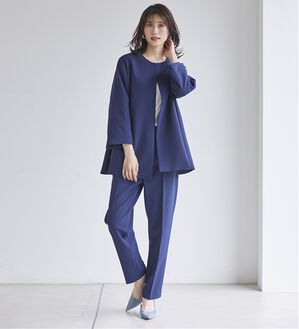 RANAN（ラナン）の「＜２点セット＞洗える！ゆるっとジャケット今どきパンツスーツ（パンツスーツ）」｜ネイビー