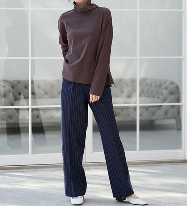 RANAN（ラナン）の「サイドラインシルエットパンツ（フルレングスパンツ）」｜詳細画像