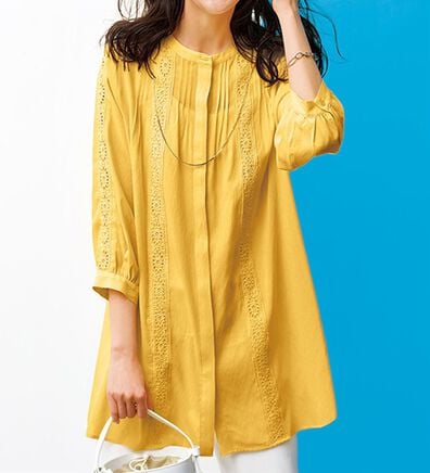 BELLUNA（ベルーナ）の「シアー素材マーガレットレース使いチュニック（チュニック）」