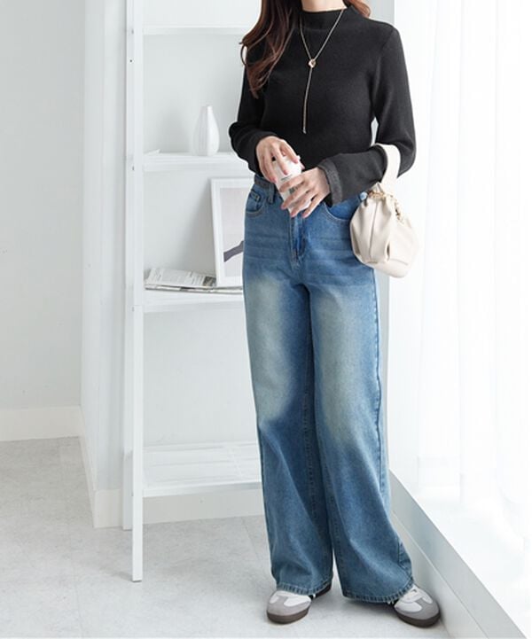 alotta（アロッタ）の「パチパチしにくい！洗える袖シアー切替ニットプルオーバー（ニット・セーター）」｜詳細画像