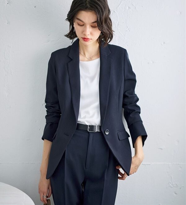 GeeRA（ジーラ）の「【2点セット】選べるボトム！洗えて型くずれしないパンツスーツセット（パンツスーツ）」｜詳細画像