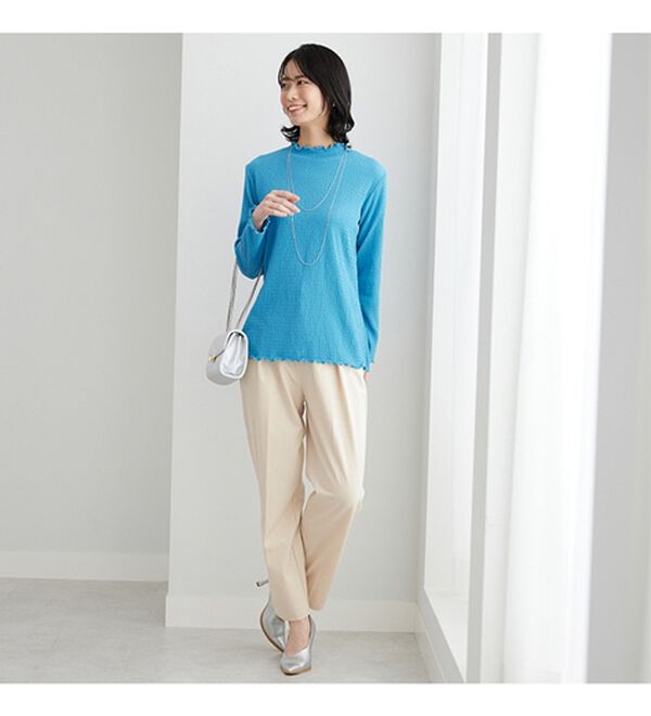 BELLUNA（ベルーナ）の「ボタン使いウエスト調節テーパードパンツ（テーパードパンツ）」｜詳細画像