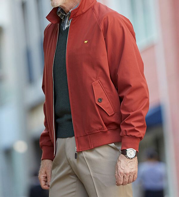 「＜ゴールデンベア＞裏フリース暖かスイングトップ（メンズブルゾン）」｜詳細画像