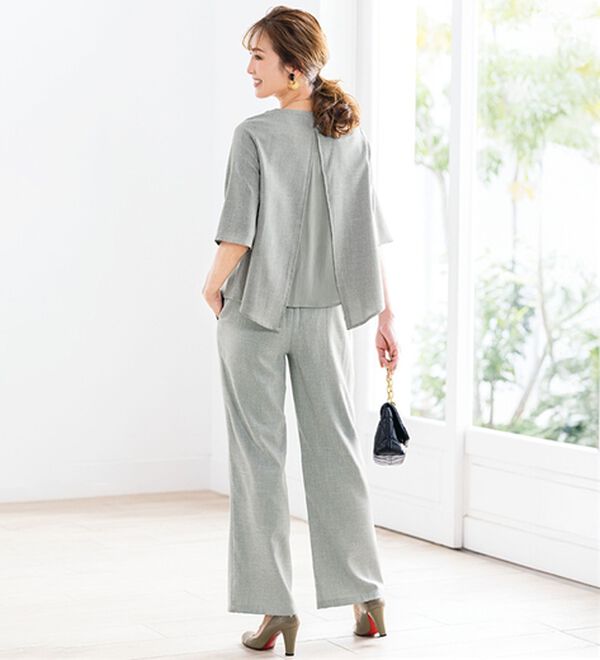 ルフラン（ルフラン）の「さらり涼やかバックデザインセットアップ（その他スーツ）」｜グレー系