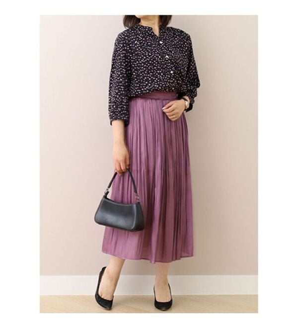 BELLUNA（ベルーナ）の「レーヨンプリントギャザー使いブラウス（ブラウス）」｜詳細画像