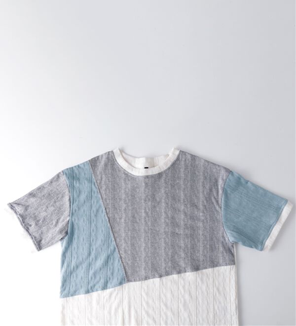 BELLUNA（ベルーナ）の「ミニケーブル柄パッチワーク風プルオーバー（カットソー）」｜詳細画像