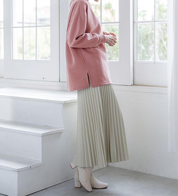 BELLUNA（ベルーナ）の「リブ使いがかわいい裏起毛トレーナー（チュニック）」｜詳細画像