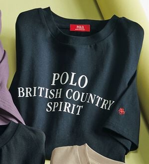 ルフラン（ルフラン）の「【ＰＯＬＯ　ＢＣＳ】刺しゅうプリント綿１００％Ｔシャツ（カットソー）」｜ネイビー