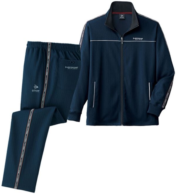 「＜ダンロップ・リファインド＞新オールシーズン活躍ジャージスーツ（メンズルームウェア）」｜ネイビー