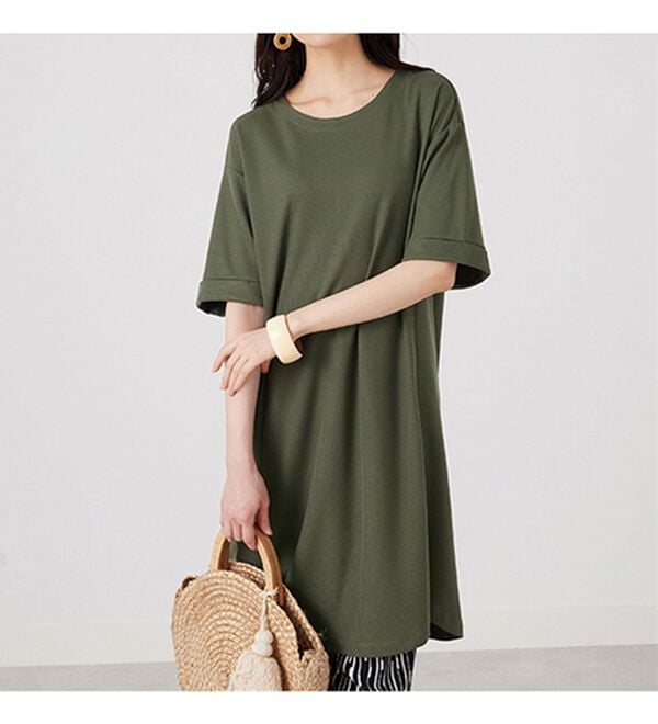 BELLUNA（ベルーナ）の「かのこ素材裾ラウンドチュニックワンピース（チュニックワンピース）」｜詳細画像