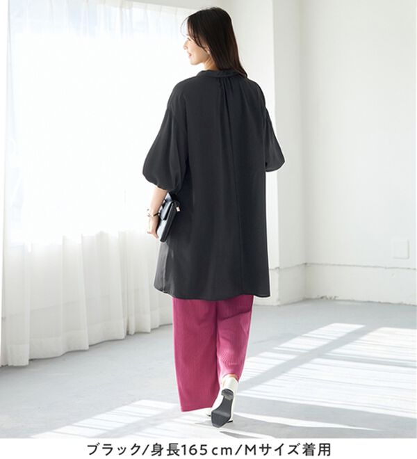 alotta（アロッタ）の「パフ袖とろみブラウスチュニックワンピース（チュニックワンピース）」｜詳細画像