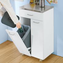 「完成品！ステンレス天板ダストボックス（ゴミ箱）」