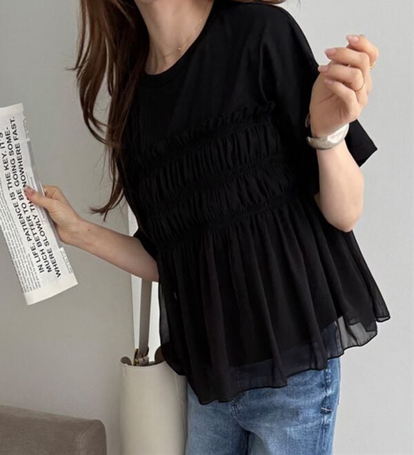 GeeRA（ジーラ）の「シアービスチェドッキングＴシャツ（カットソー）」｜詳細画像