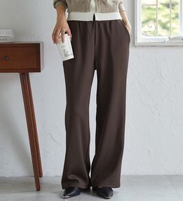 RANAN（ラナン）の「裏ベロアセミワイドリブパンツ（フルレングスパンツ）」
