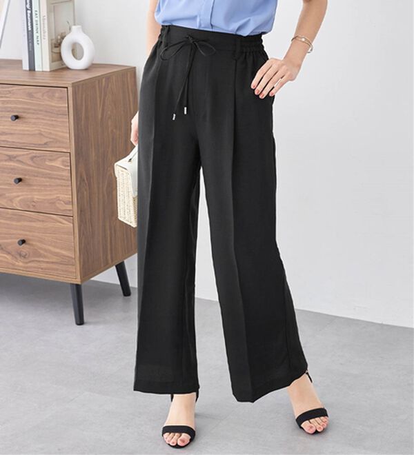 alotta（アロッタ）の「軽やかウエストリボンワイドパンツ（ワイドパンツ・ガウチョ）」｜詳細画像