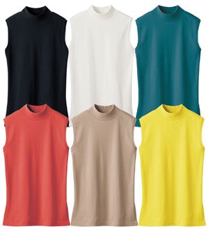 LAVIENNE（ラヴィエンヌ）の「【医師オススメ】ＵＶカット綿１００％スリーブレスハイネックプルオーバー＜カラフルコットン＞（肌着・インナーウェア）」｜6色組