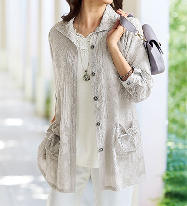 夏の日射しからカバー！カットジャカードアンサンブル - ベルーナ【公式】 